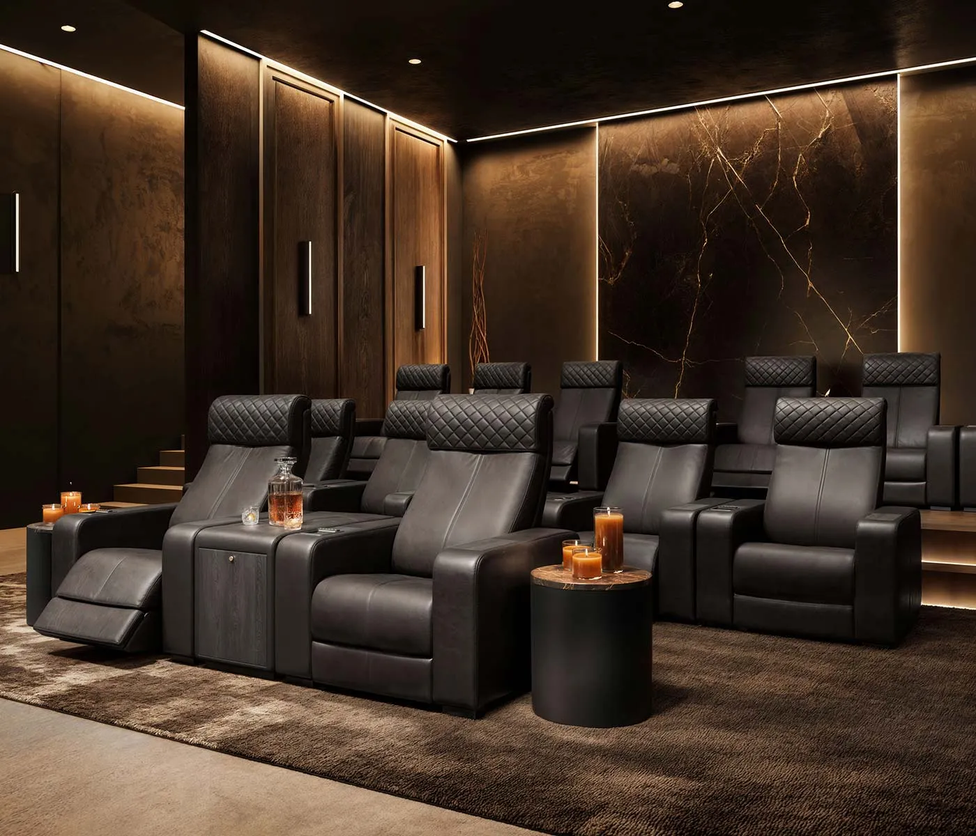 Home Theatre Leather Armchair by Wayne Enterprises Home Collection.